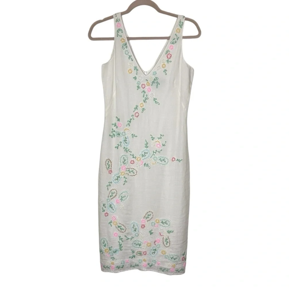 french connection white beaded dress French Connection | Dresses | French Connection White Beaded Embroidery  Dress Size 4